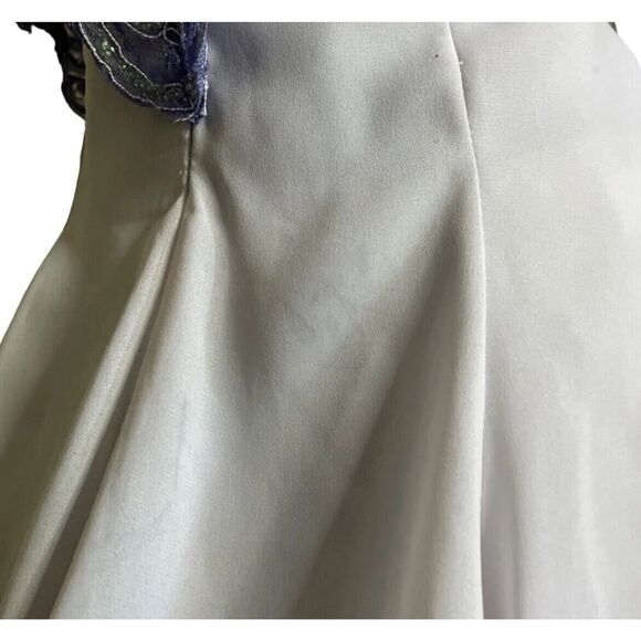 Vtg Karen Okada For David Howard 1980s Purple Lace Faux Pearl Dress Gown US 10 - Picture 8 of 16